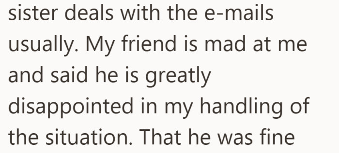 The frustration was not about the job, but about how it was handled.