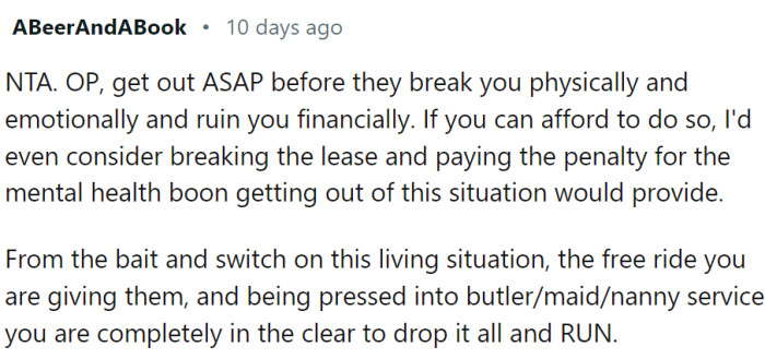 Maybe OP should leave immediately and cut their losses