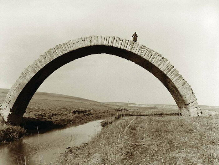 "In 1940, The Marc Aurel Stein Expedition Took This Extraordinary Picture Of The Arch Of Roman Bridge Still Standing Near Mosul"