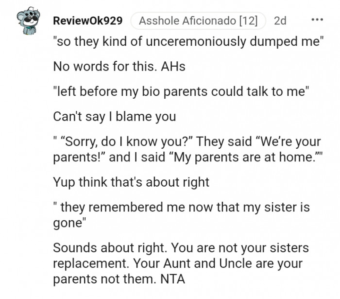 You are not your sister's replacement