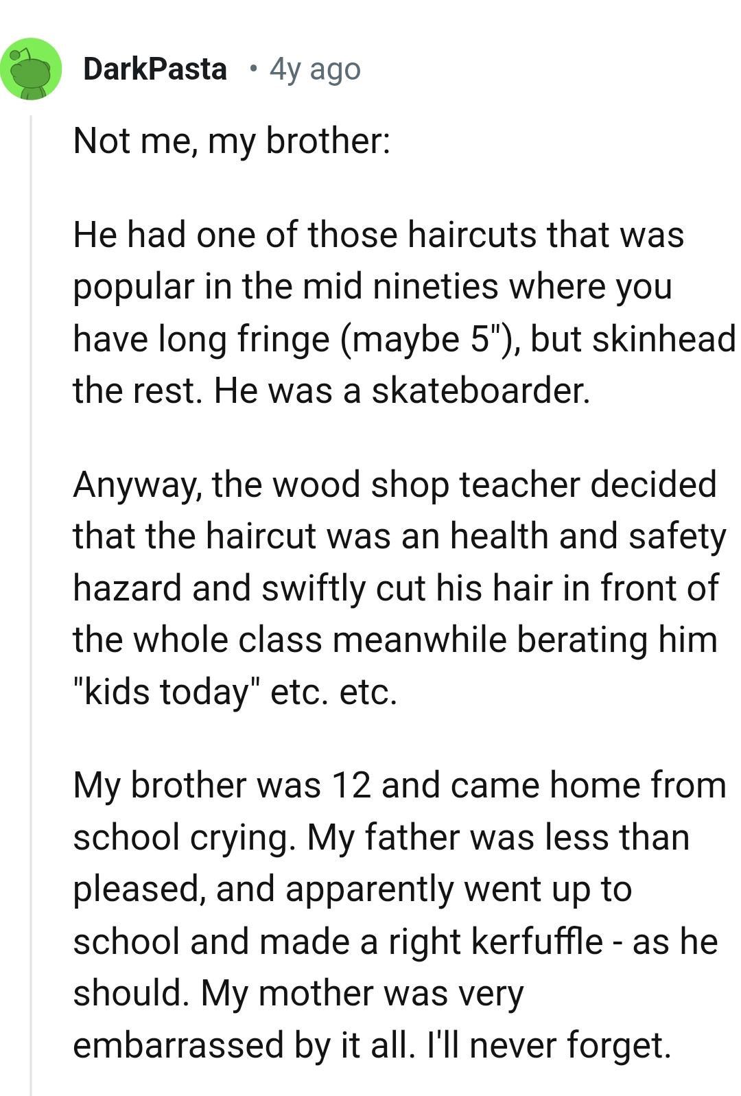 13. The haircut was a health and safety hazard