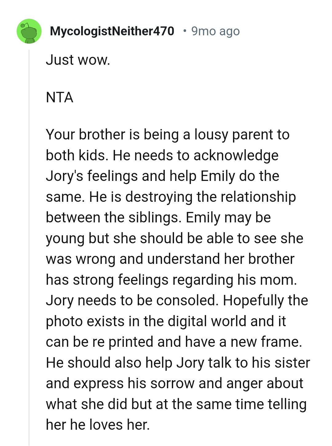 He needs to acknowledge Jory's feelings