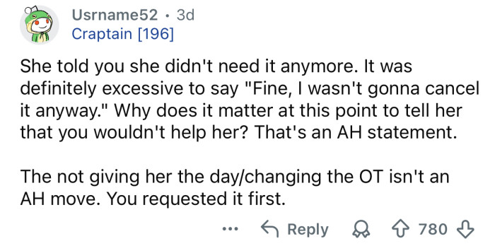 It was a bit excessive.