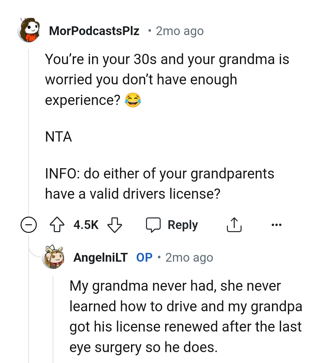 Grandma doesn't know how to drive