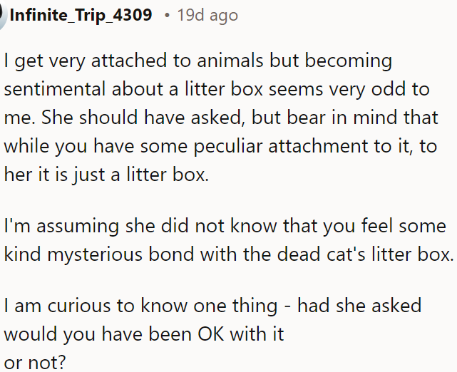 It's odd to be attached to a litter box.