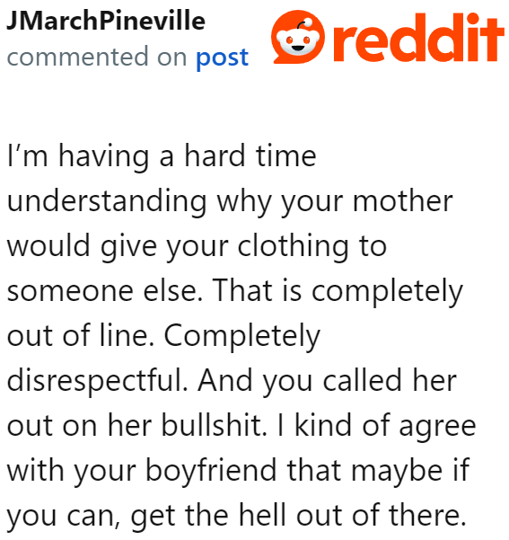 It just does not make sense for the mom to give away something she does not even own.