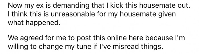 OP thinks his ex's demands are unreasonable.