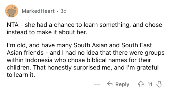 She chose to make it about her.