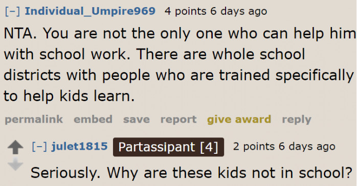 There are other tutors out there who can help with the nephew's studies.