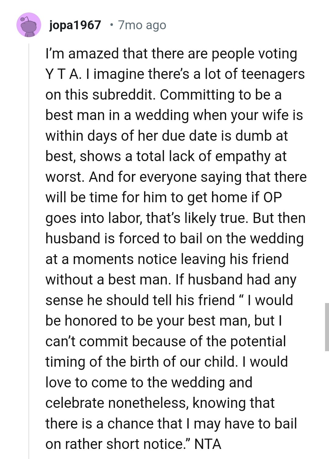 Committing to being a best man