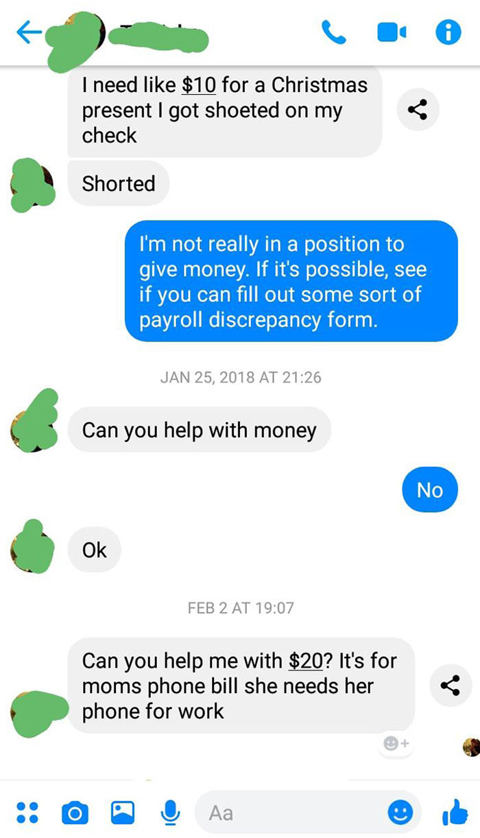 50. Messages from a colleague I hadn't had any contact with for a year and a half.