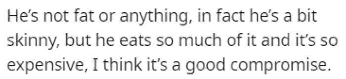 OP believes that his son eats too much meat