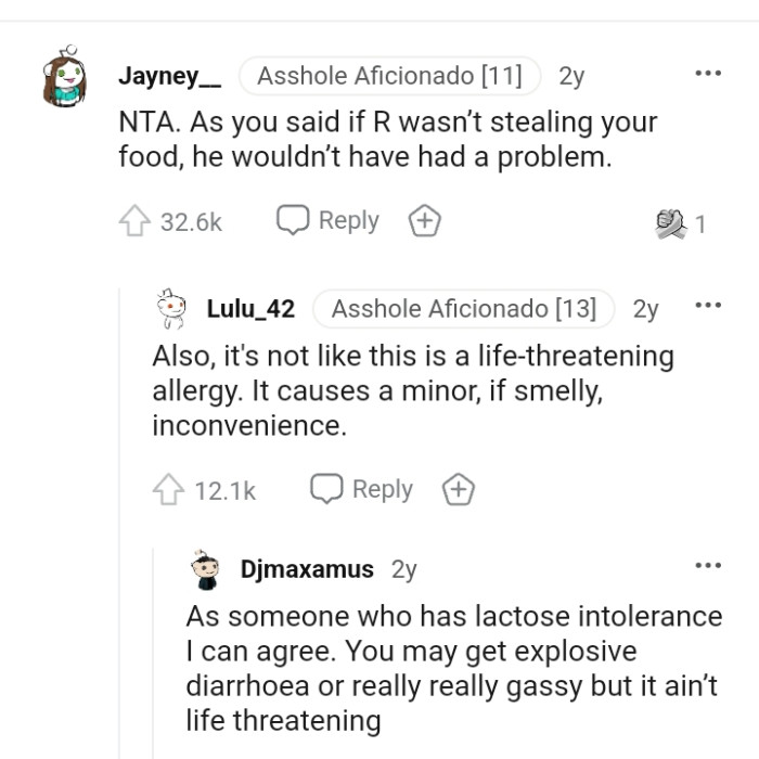 It's not like it's a life-threatening allergy