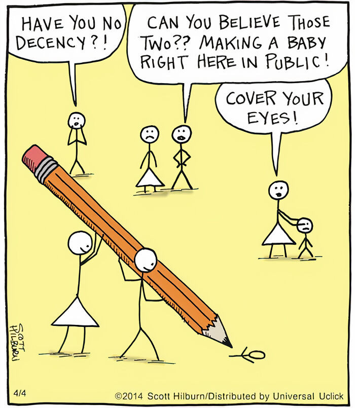 29. Why are they making a baby in public?