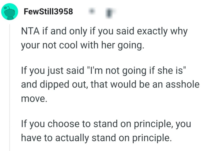 You have to actually stand by your principles