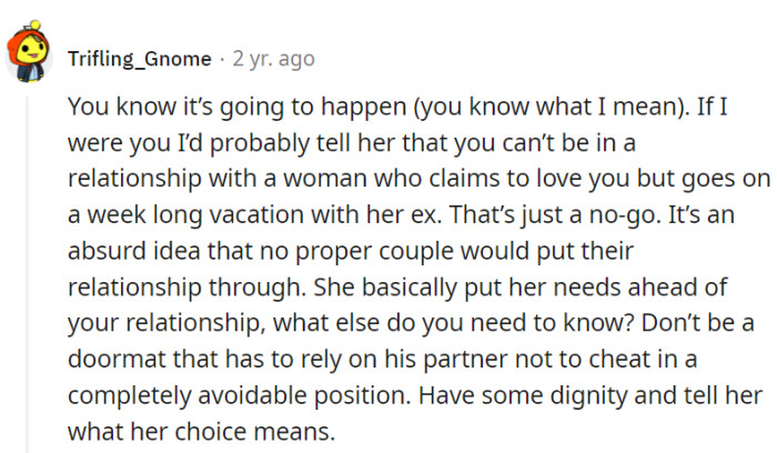 Don't play the role of a doormat.