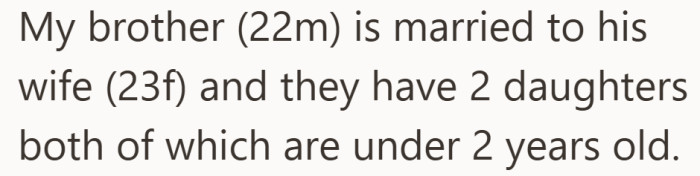 This detail adds weight fast. Two kids, both very young, changes how every decision is viewed.