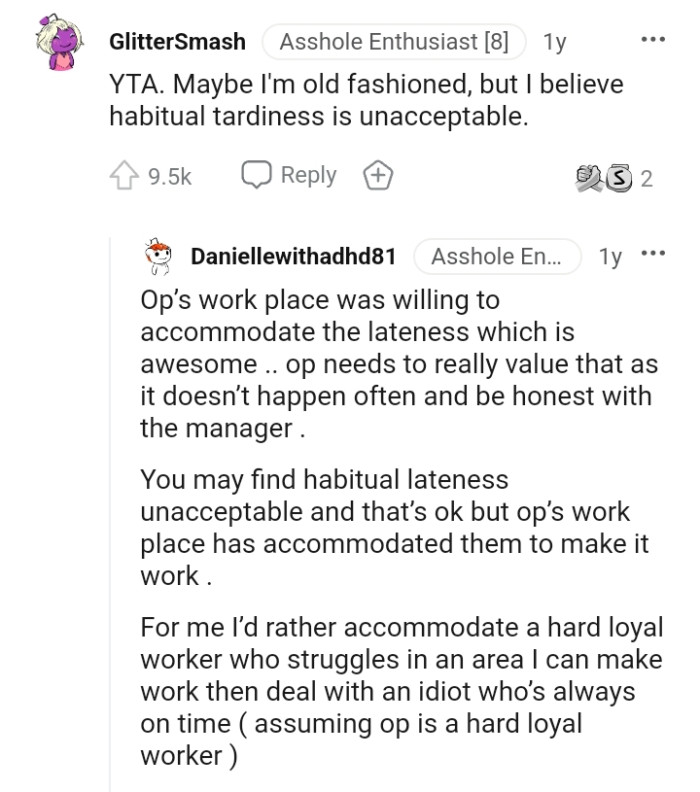 Habitual tardiness is unacceptable