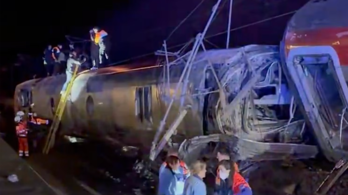 First responders assist crash survivors after collision, passenger describes terrifying derailment aftermath