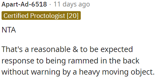 A common and expected reaction to being unexpectedly hit from behind by a heavy object.