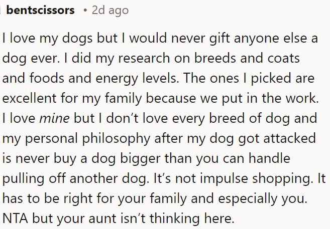Giving a dog as a gift to anyone else requires careful consideration of breed, care needs, and personal capabilities.