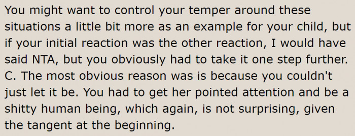 He needs to be a good example to his child.