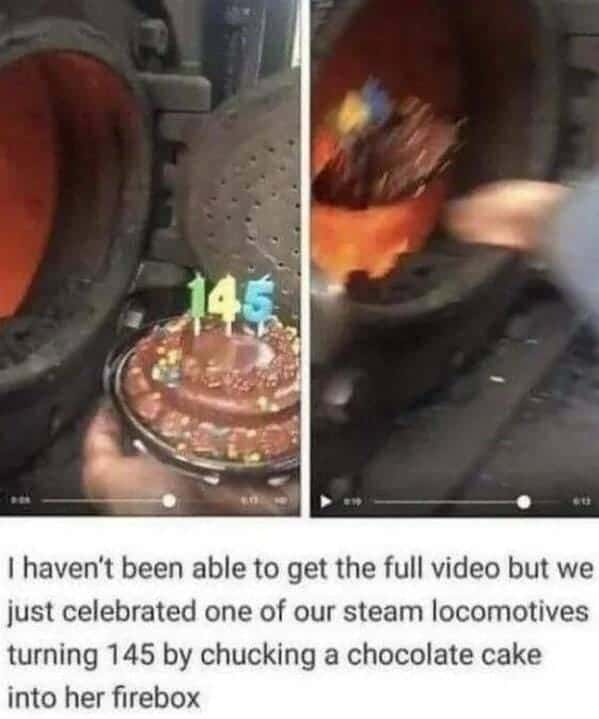 26. Chocolate cake in a fire box