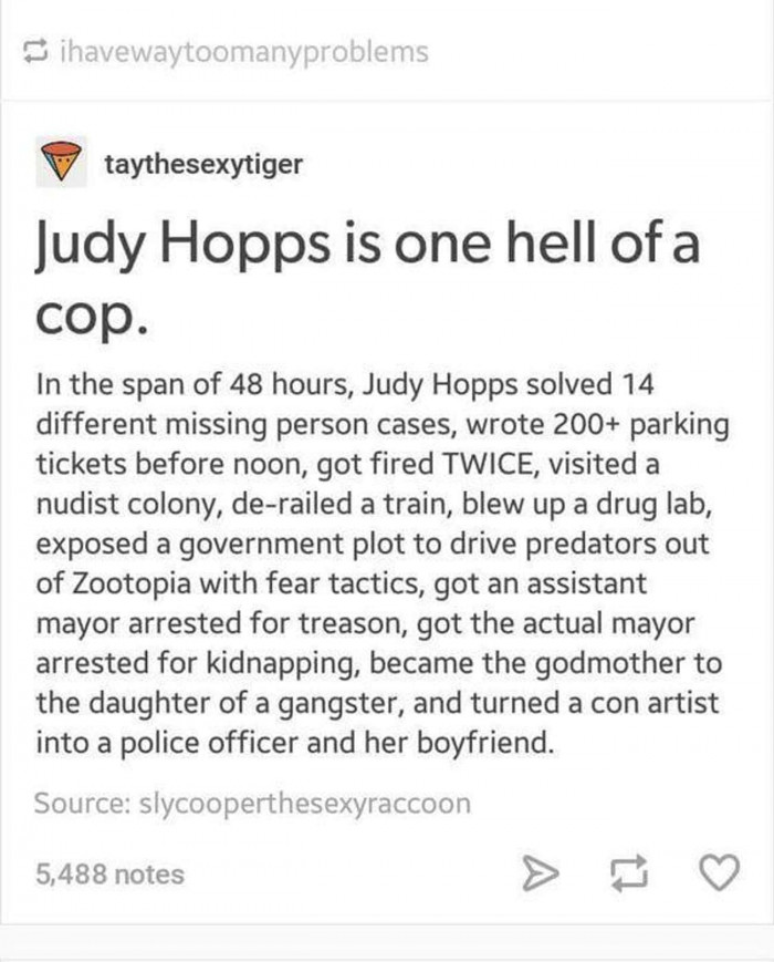 15. Judy Hopps is one hell of a cop