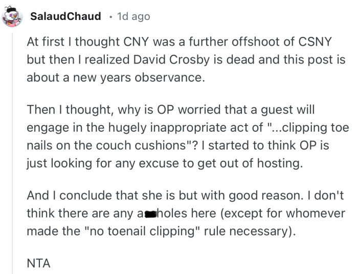 “I don't think there are any assholes here (except for whomever made the 