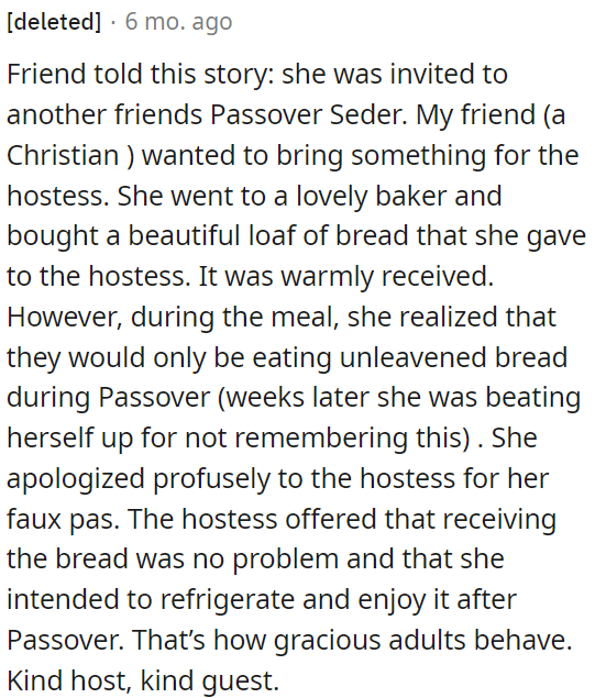 There should be kindness and understanding between the host and guest.