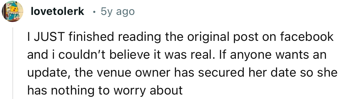 “I JUST finished reading the original post on Facebook and I couldn’t believe it was real.”