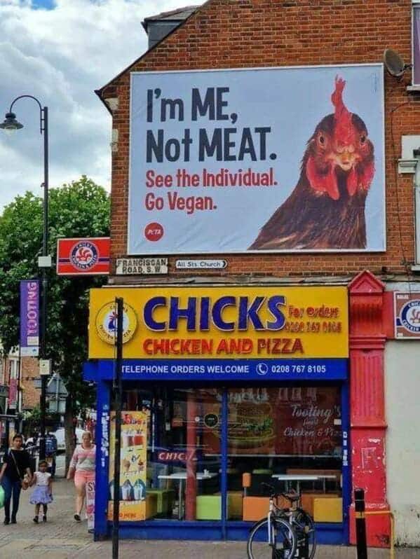 19. “I’m ME, not MEAT... also, don’t forget to order the 2-piece combo from Chicks.”