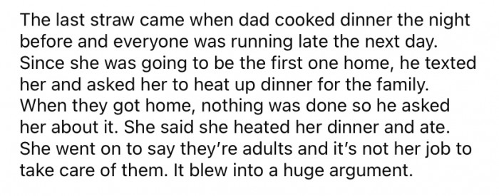 Jess claimed it's not her responsibility to take care of the family since they're all adults, and, of course, a huge argument ensued.