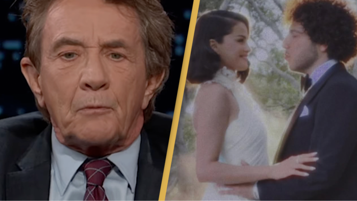 Martin Short laughing during Selena Gomez and Benny Blanco wedding celebration