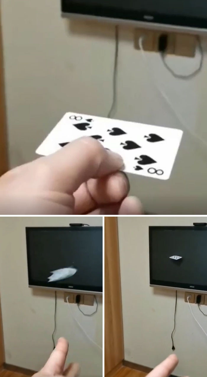 "WCGW Throwing A Card Next To A TV?"