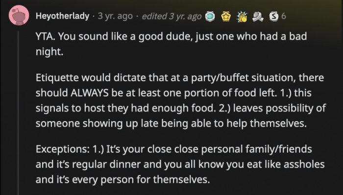 But this comment was the best one by far. OP did make a mistake, but he didn't deserve being called names by the girlfriend or everyone else in the comments section.