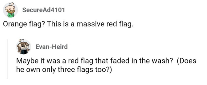 Maybe the red flag faded in the wash?