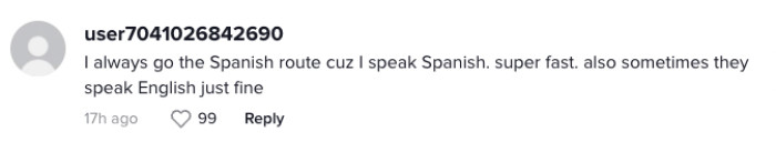 This commenter goes the Spanish route