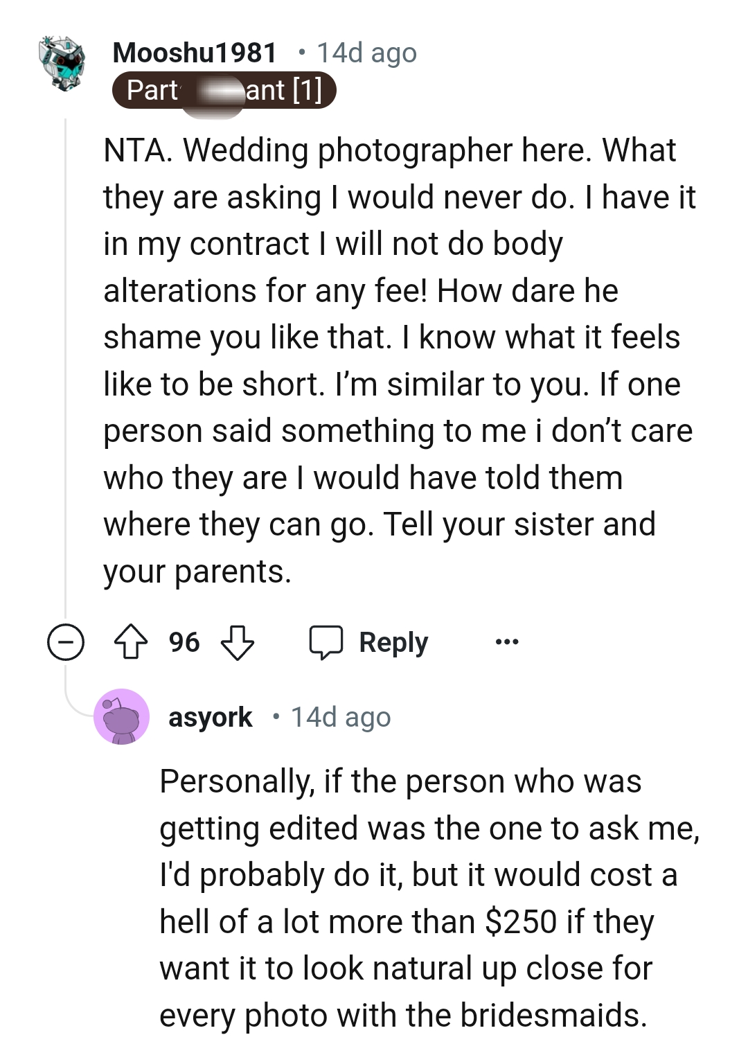 The Reddit post got hundreds of comments, and here are some of the most upvoted ones