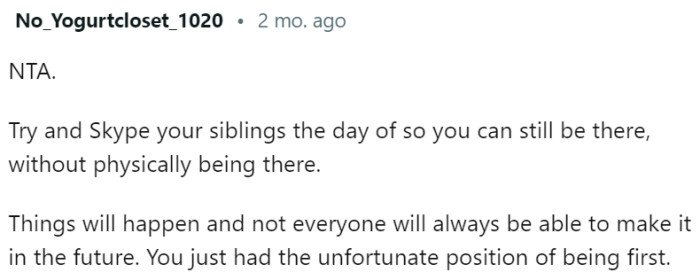 OP can still be there, without physically being there