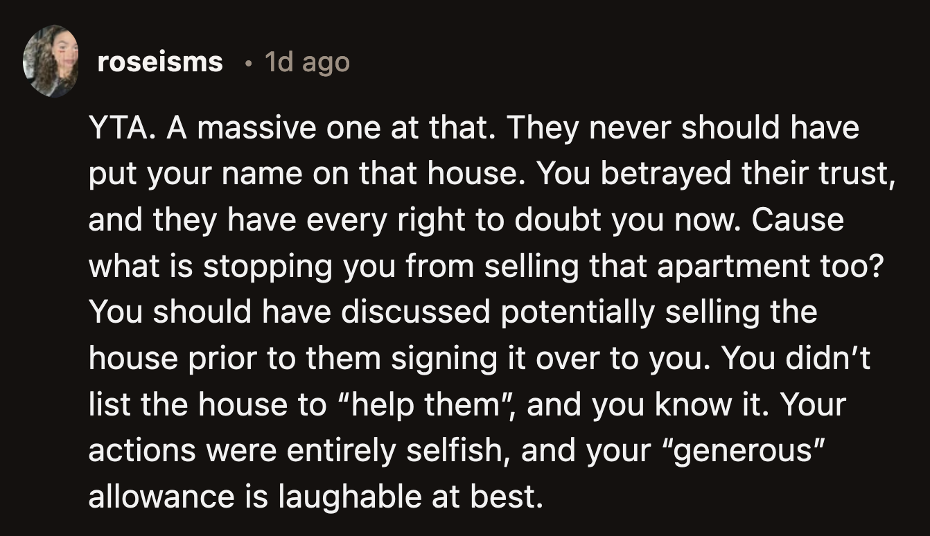 OP's bewilderment at their grandparents' feelings of betrayal was the rotten cherry on top of a trash ice cream.