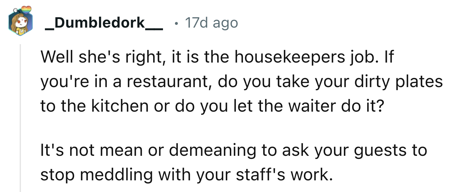 Cleaning Up Is The Housekeeper's Job