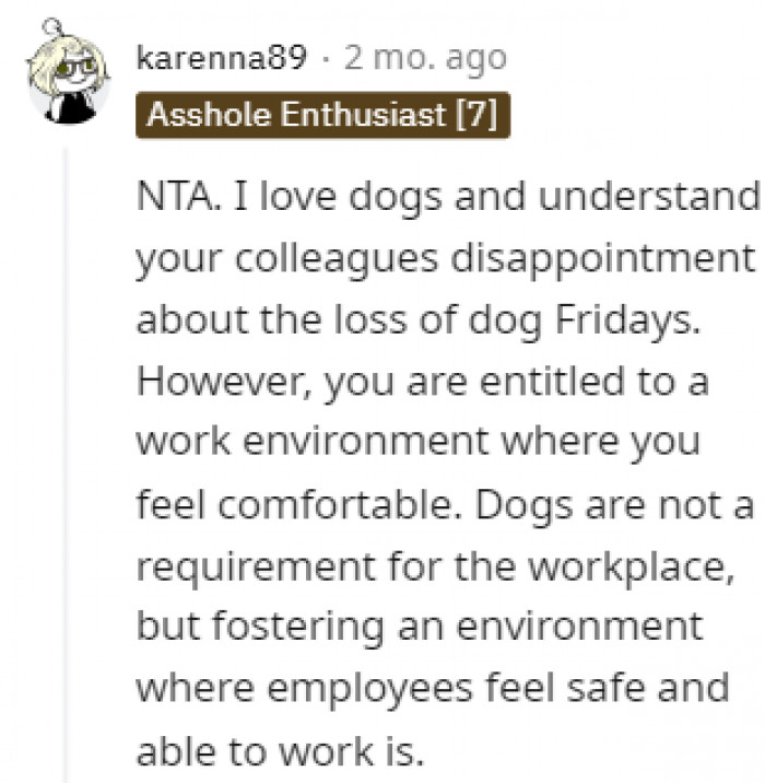 Everyone should be comfortable