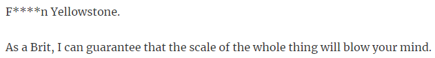 8. Yellowstone.