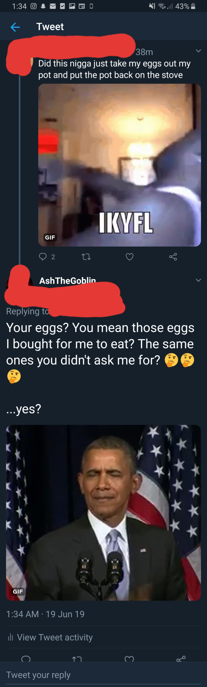 OP was blocked after this message