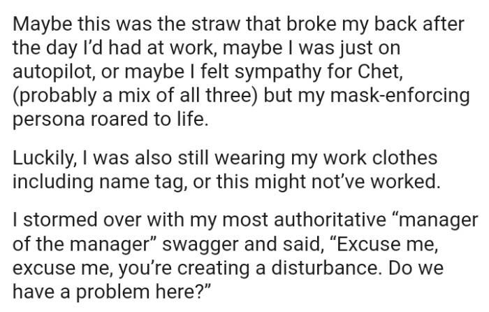 Luckily, the OP was also still wearing their work clothes including name tag