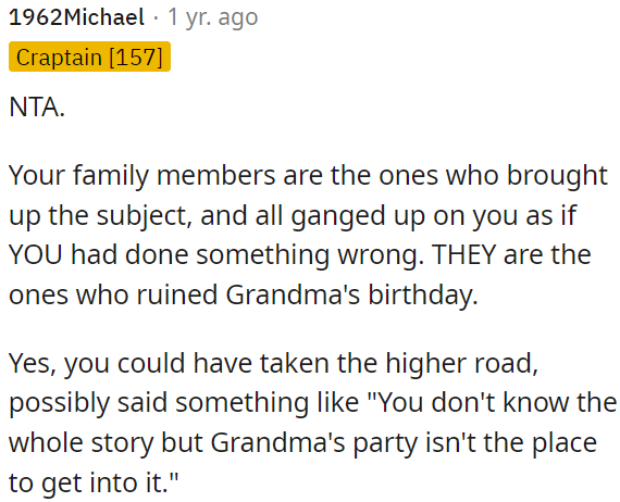 While OP could have taken the higher road and avoided discussing it at the party, his behavior wasn't justified.