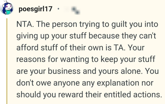 The OP does not owe anyone any explanation