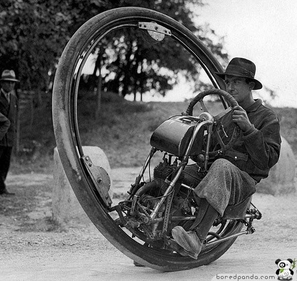 12. The One Wheel Motorcycle, which could reach a top speed of 93 mph (1931).