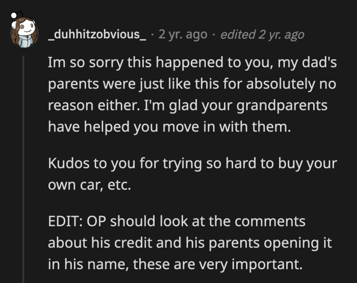 OP should look into freezing his credit because his parents may have further plans to jeopardize his future.